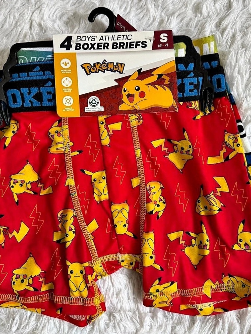 Pokémon Boys Athletic Boxer Briefs 4-Pack Boys Boxer Briefs Size Small NWT